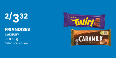 Friandises cadbury