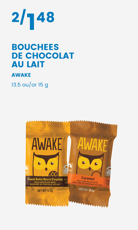 BOUCHEES DE CHOCOLAT AU LAIT AWAKE